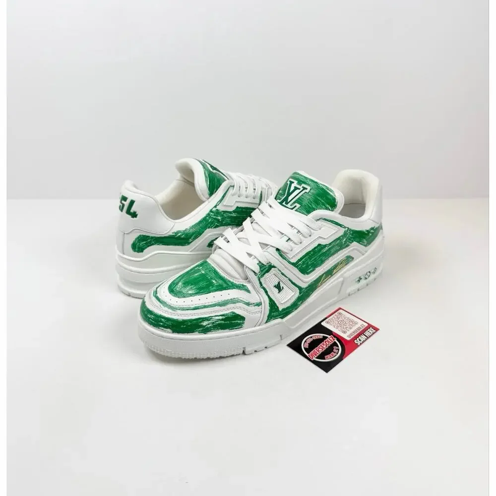 Size 10LV/11US - Louis Vuitton Green Graffiti Trainer